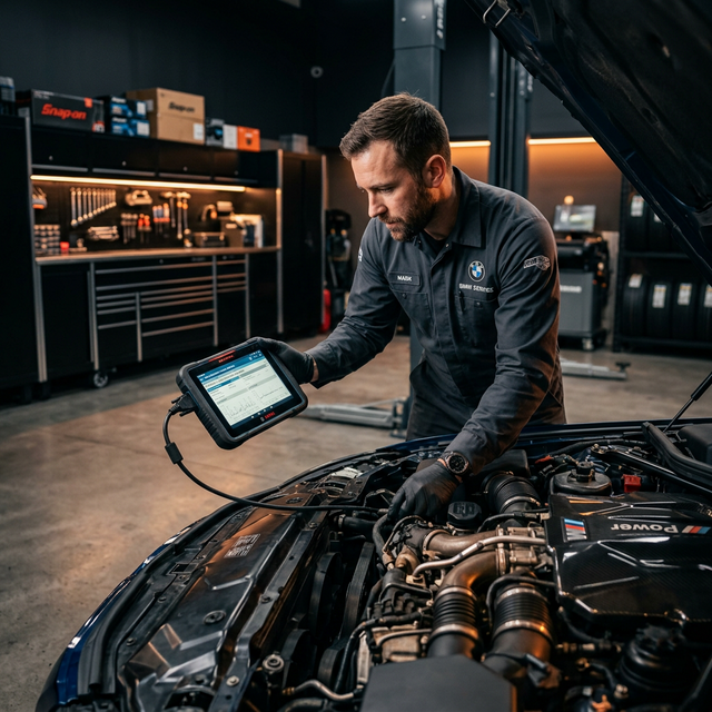 Mecánico profesional trabajando